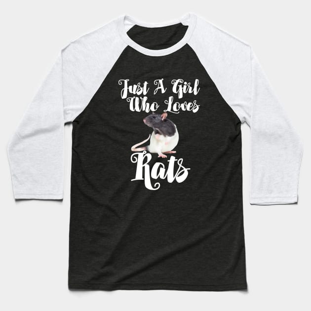 Rat - Just A Girl Who Loves Rats Baseball T-Shirt by Kudostees